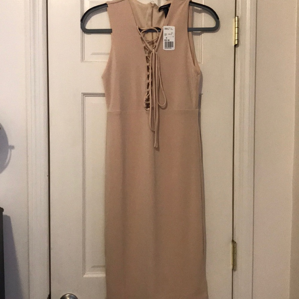 Forever21 Tan dress with lace up